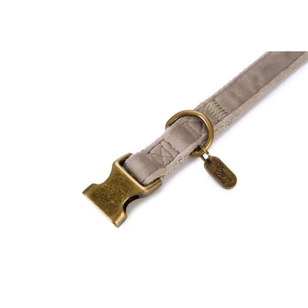 Halsband Hond 'Velura' Fluweel Grijs 35-50 Cm - Designed By Lotte - Afbeelding 2